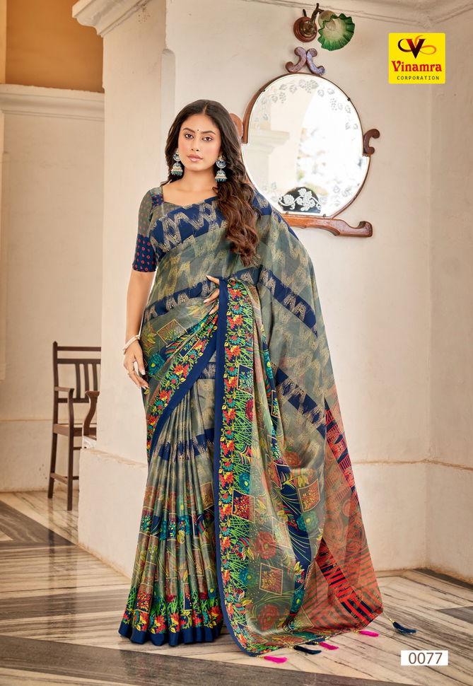 Sattin Brasso Vol 6 By Vinamra Daily Wear Sarees Catalog